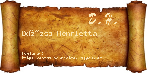 Dózsa Henrietta névjegykártya