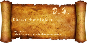 Dózsa Henrietta névjegykártya