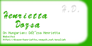 henrietta dozsa business card